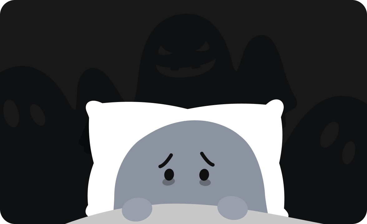 悪夢を見て怖がっている様子