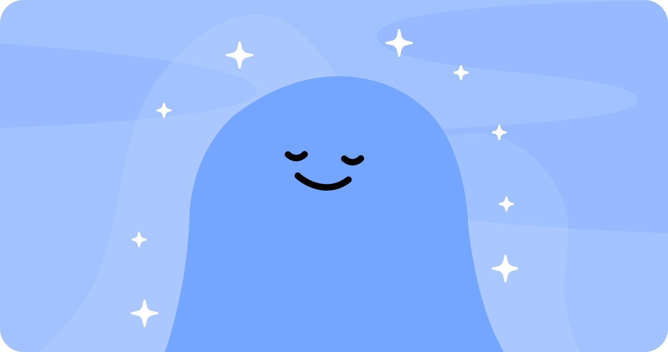 十分な睡眠をとって、幸せそうな様子