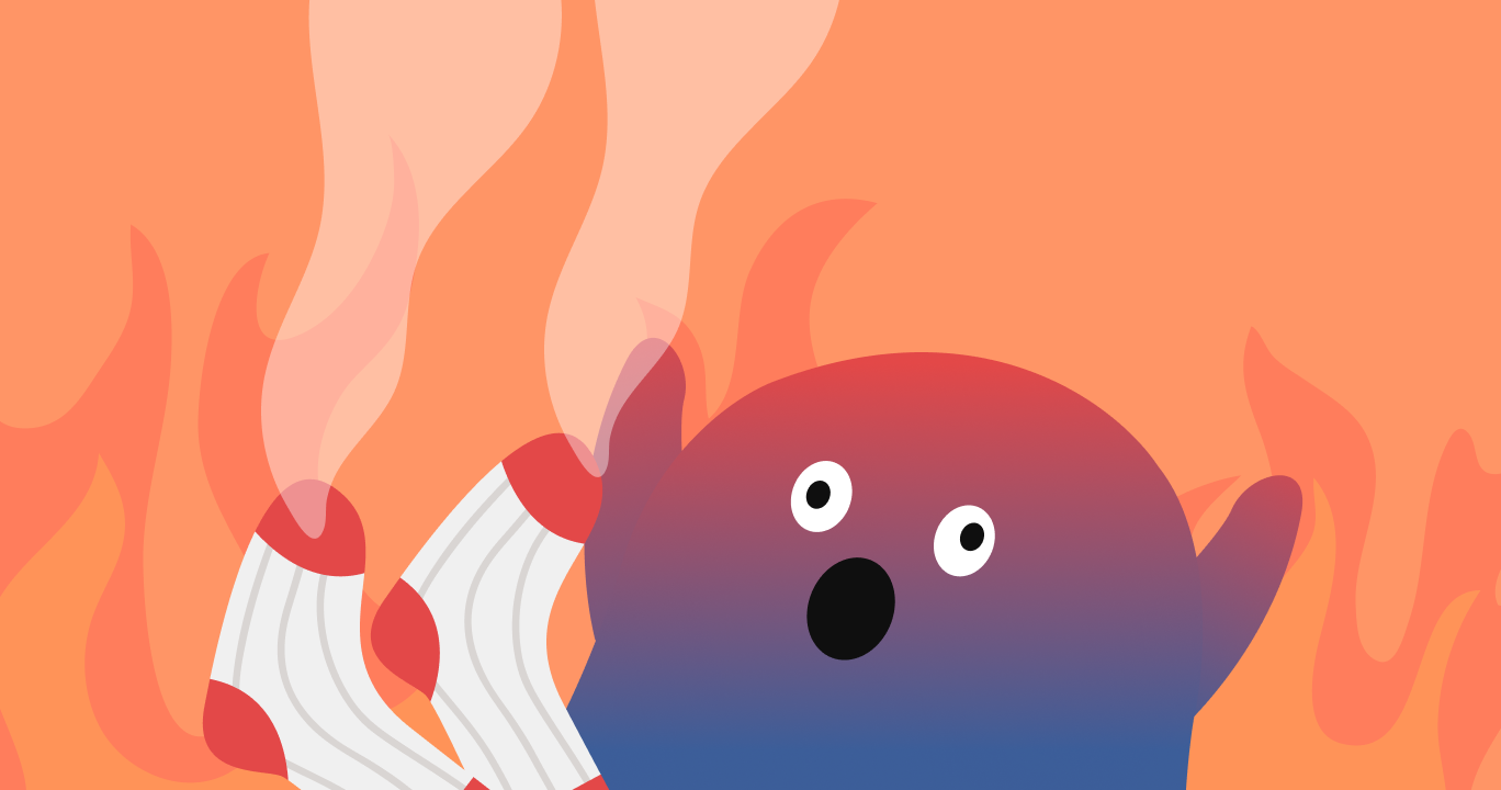 スリープソックスによって足に熱がこもり、睡眠の質が低下している人の寝ている様子