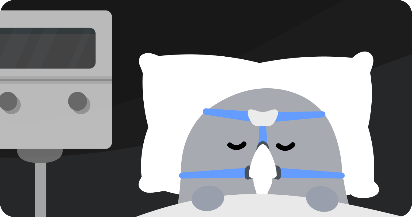 朝の頭痛の改善を目指し、無呼吸症を治療している様子