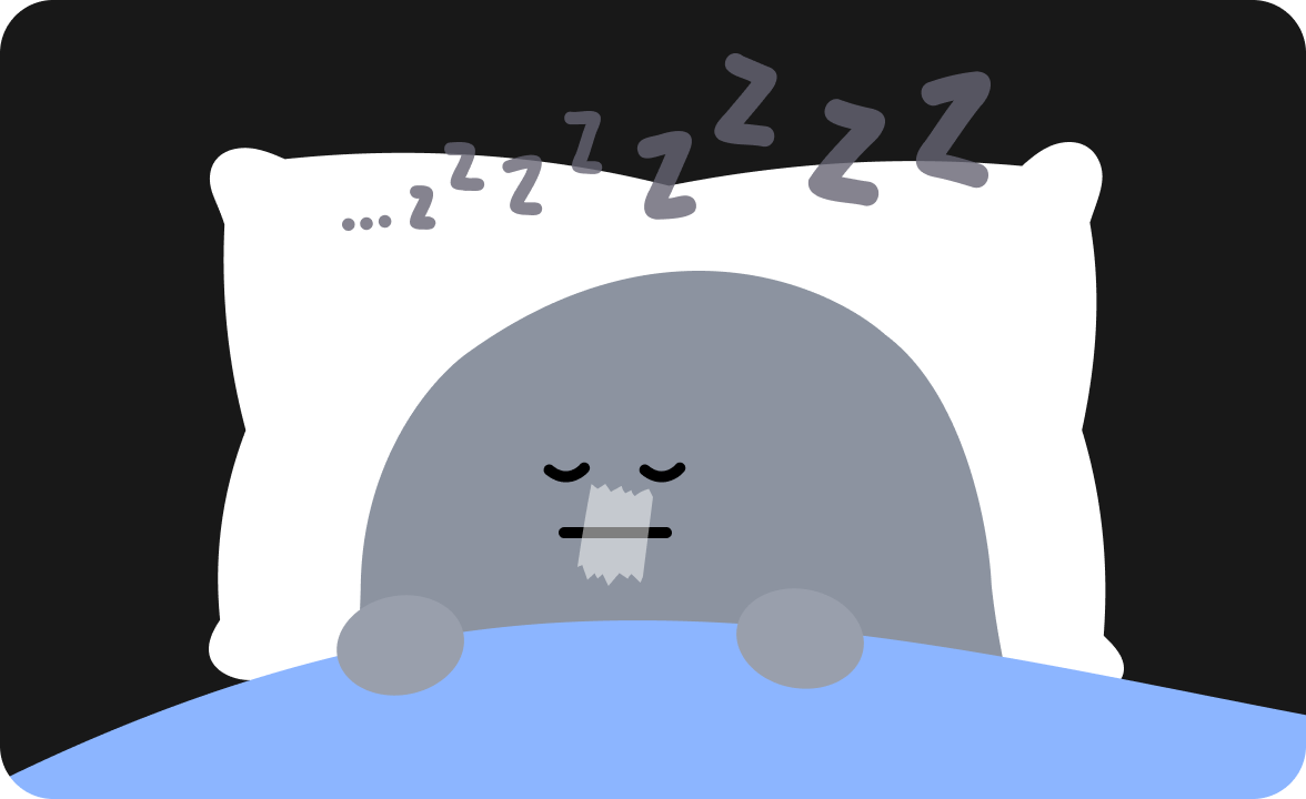 鼻づまりで口にテープを貼って寝る様子