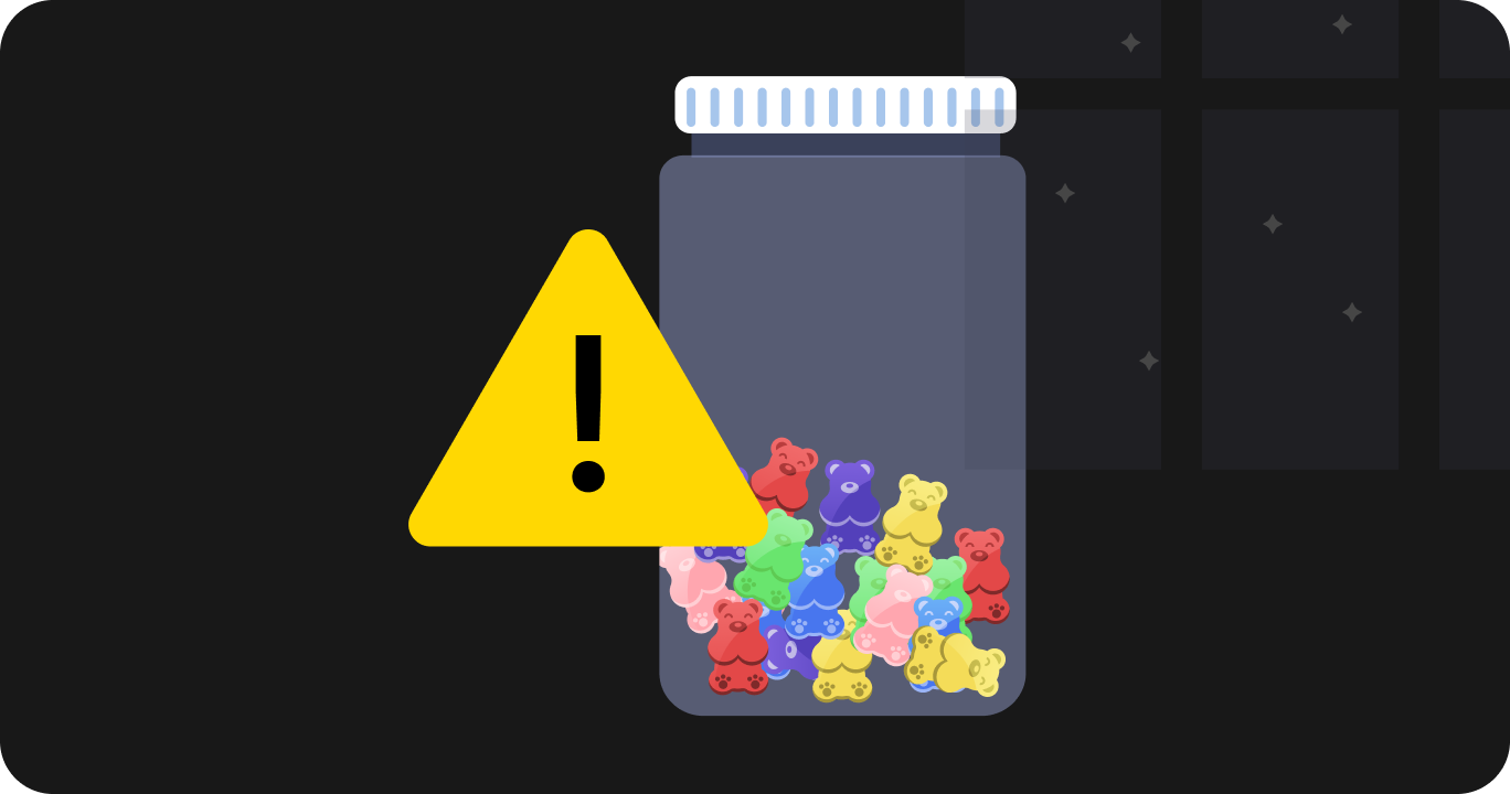 スリープグミのボトルに表示された注意書きラベル