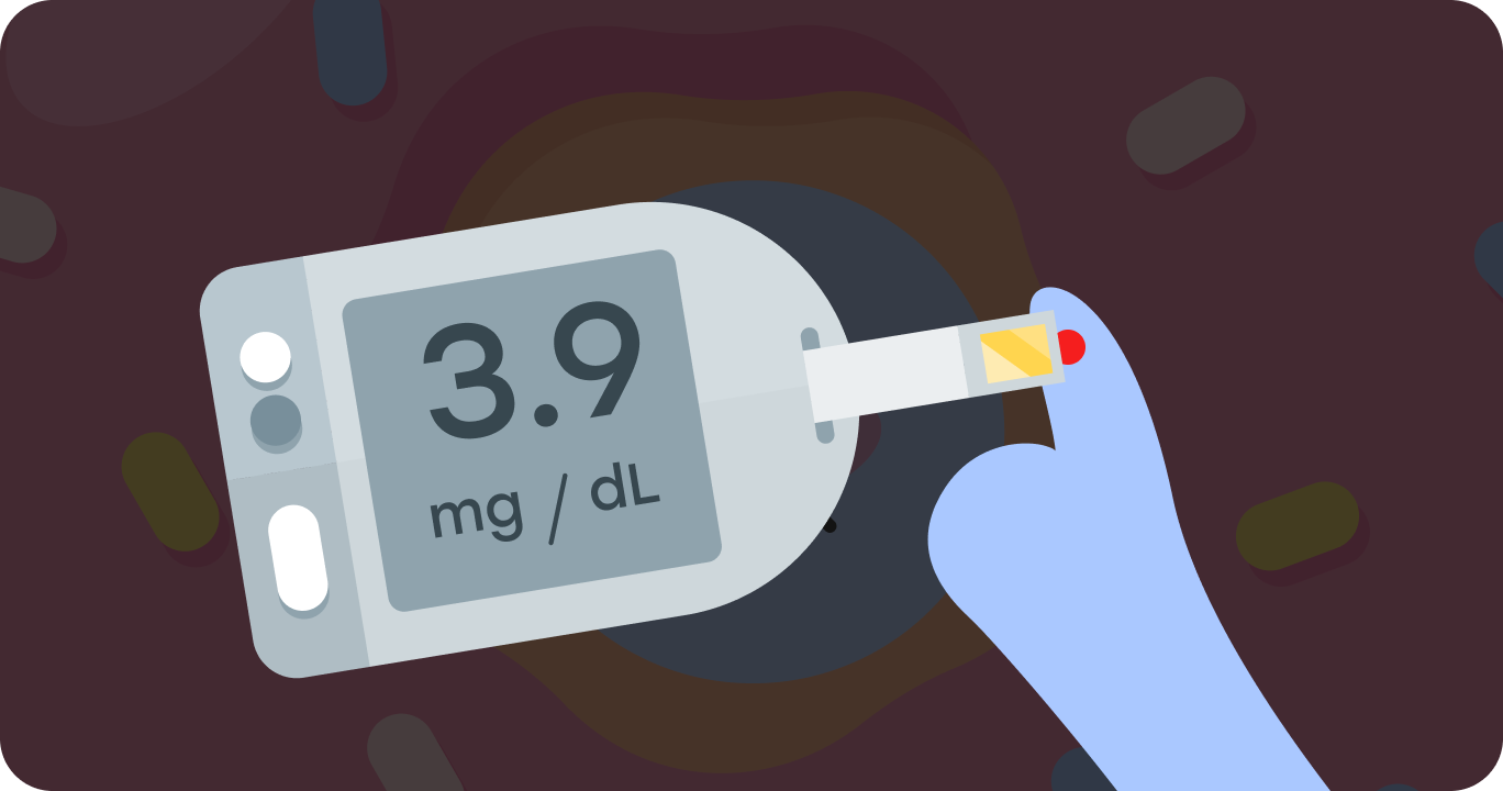血糖値スパイクを示す測定器のイラスト