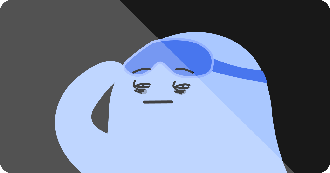 夜にアイマスクを着けて眠っている人のイラスト